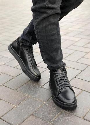 Стильные мужские зимние ботинки натуральная кожа3 фото