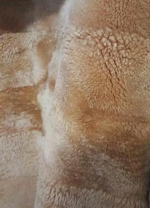 Шуба лама натуральна природна  поперечка стріжена руда10 фото