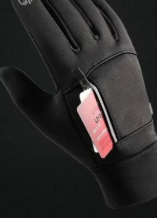 Перчатки / рукавички winter soft shell - черные4 фото