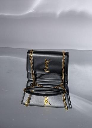 Yves saint laurent medium sunset in smooth leather black/gold