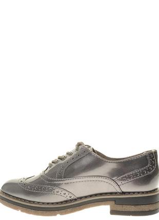 Туфлі броги сіро-срібні tamaris2 фото