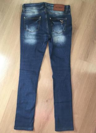 Крутые тёртые , синие джинсы armani! 29 размер!2 фото