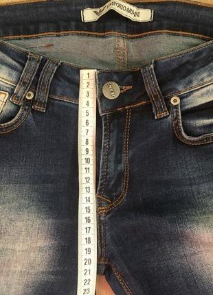 Крутые тёртые , синие джинсы armani! 29 размер!8 фото