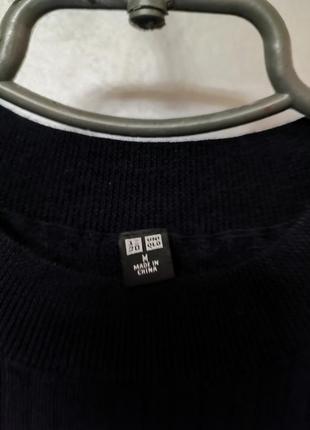 Uniqlo кофта шерстяная темно синяя гольф вовна6 фото