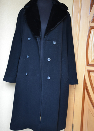 Шерстяное кашемировое двубортное пальто оверсайз4 фото