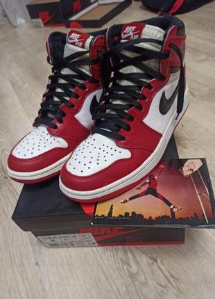 Nike air jordan 1 retro high og black/red 26 см 41 джордан