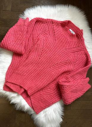 Теплый вязаный свитерик пуловеров модель оверсайз от next
