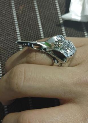 Крутое кольцо череп ворон птица перстень унисекс рок готика6 фото