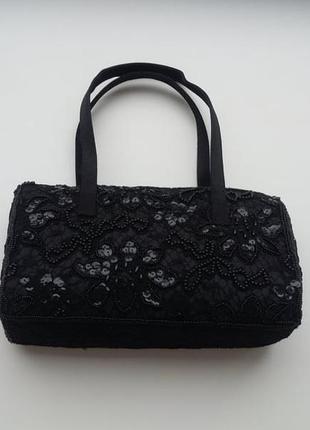 Сумка вечірня з вишивкою бісером та пайетками