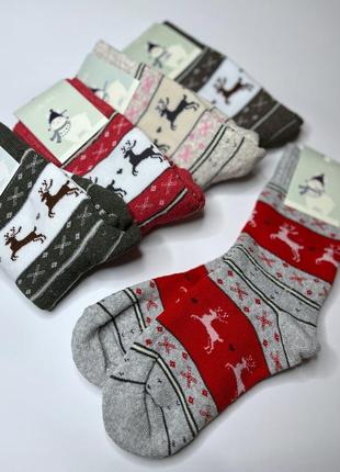 Женский набор носков новогодних с оленями2 фото