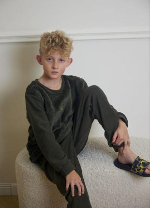 Пижама теплая флисово махровая для мальчика  от 6 до 14 лет