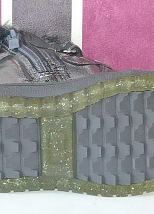 Зимние ботинки на овчине дутики для девочки клиби clibee 220 серебряные 23,24,258 фото
