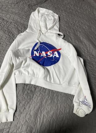 Худи кофта белая nasa h&amp;m