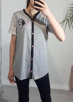 Стильная футболка в спортивном стиле, футболка с принтом, футболка в бейсбольном стиле3 фото