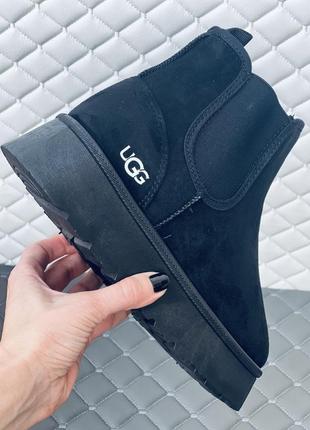 Челси черные угги на платформе женские ugg челси зима2 фото