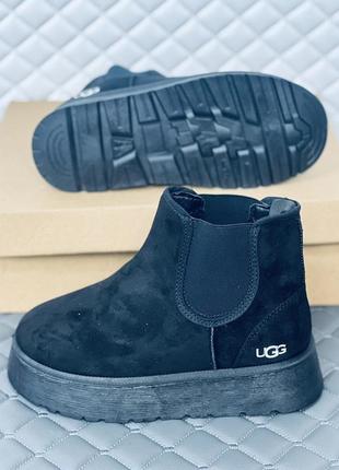 Челси черные угги на платформе женские ugg челси зима6 фото