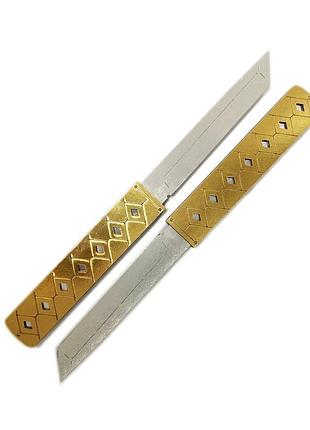 Ніж дерев'яний, модель "double tanto gold", на планш. 28*8см, сувенір декор, україна