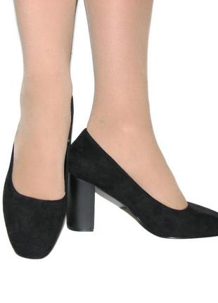 Жіночі чорні туфлі замшеві розмір 36 37 38 39 401 фото