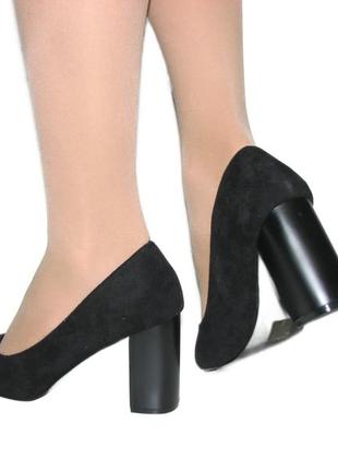 Женские черные замшевые туфли размер 36 37 38 39 403 фото