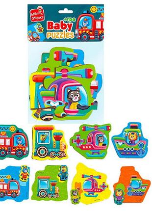 Пазли maxi картонні з грою малюк зможе "транспорт тварини" (укр), тм vladi toys, україна