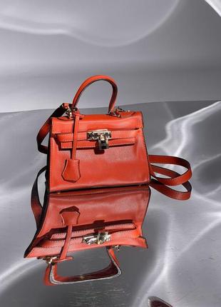 Качественная женская сумка бренда hermès kèlly з зернистой эко кожи5 фото