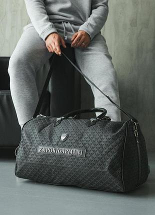 Мужская сумка emporio armani ea7 дорожная, черная эмпорио армани, туристическая для вещей