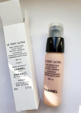 Стійкий тональний флюїд chanel le teint ultra spf15 # 20 beige3 фото