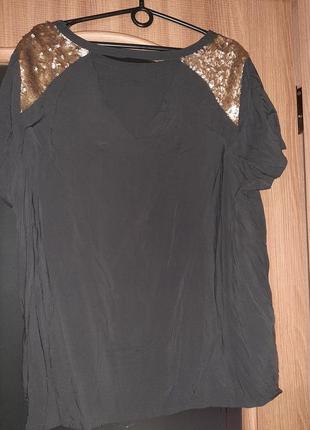 Блуза кофточка серая с паетками.4 фото