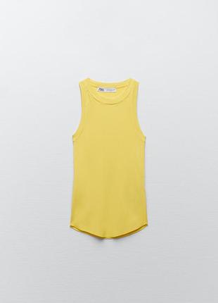 Топ трикотажний zara оригінал knit top with extra fine ribbing  zara