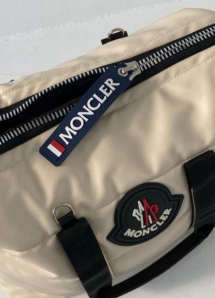 Светлый беж спортивная сумка бренда moncler puff женская в зал поездки монклер7 фото