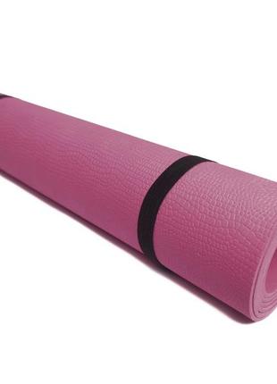 Спортивний килимок каремат для тренувань, занять йоги, фітнес 1200*500*3,5 мм бордовий