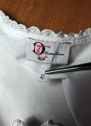 Белая короткая кроп-топ блузка дирндль хлопок5 фото