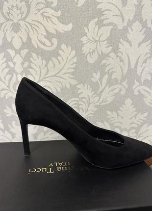 Туфлі на каблуку bershka чорні 39 розмір / туфлі жіночі