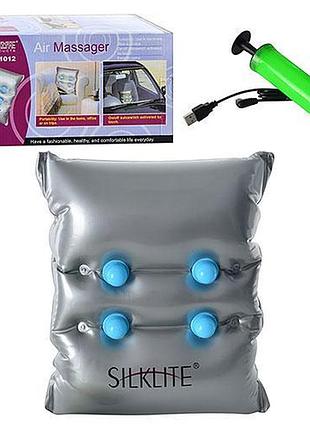 Подушка надувна, масажер, usb шнур, батарейка xl, насос, кор. 26*14*8см (50шт)