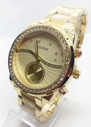 Годинник жіночий наручний guess (гесс), золото з білим циферблатом ( код: ibw656yy )