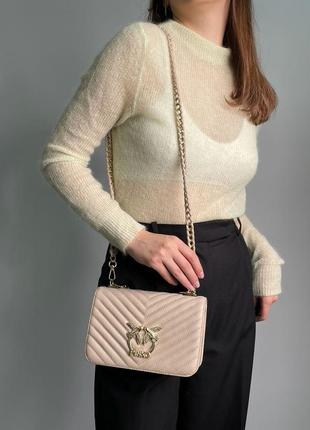 Класична жіноча сумка в кольорі моко pinko топ якості