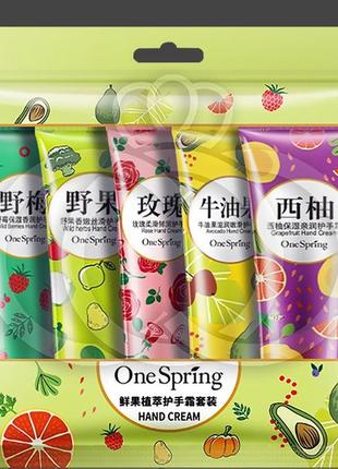 Подарочный набор кремов для рук one spring hand cream вес	  5*30 g1 фото