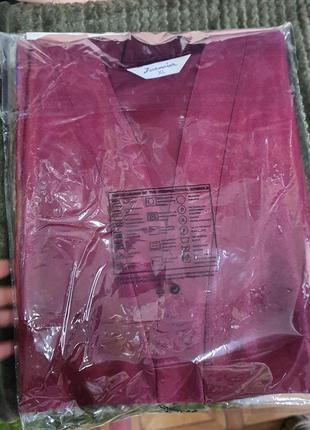 Балталл шелковый/атласный кружевной комплект халат и ночнушка.комлект большой размер 50-583 фото
