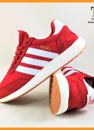 Кросівки ad!das iniki runner boost червоні жіночі адідас