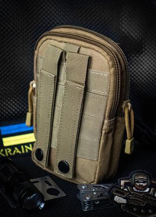 Тактична сумка - сумка для телефону, система molle органайзер тактичний з кордури. колір: койот8 фото
