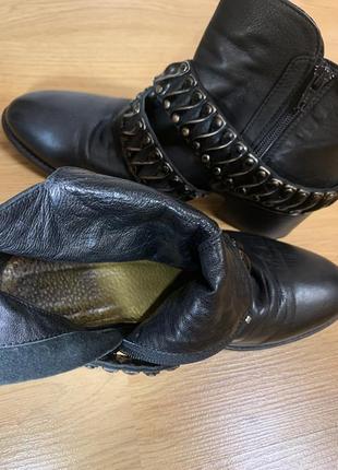 Италия ботинки кожа туфли козаки метал пряжки8 фото