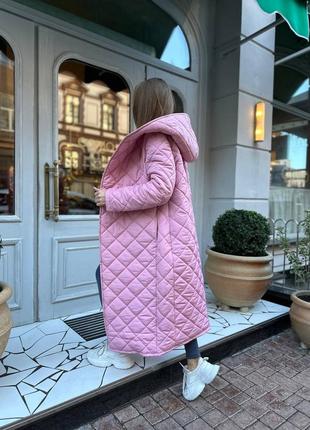 Теплое зимнее пальто стеганое, куртка длинная, зима10 фото