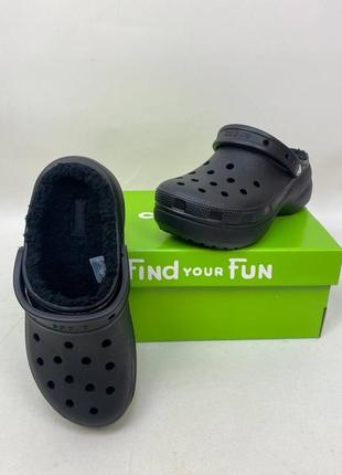 Утепленные кроксы crocs classic platform lined на платформе р. 36-408 фото