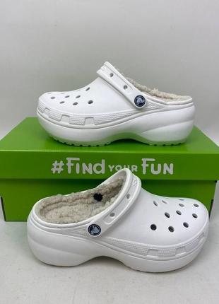 Утеплені крокси crocs classic platform lined на платформі р. 36-407 фото