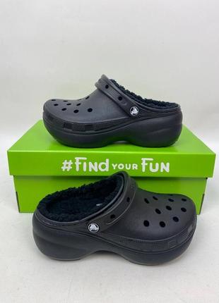 Утеплені крокси crocs classic platform lined на платформі р. 36-4010 фото