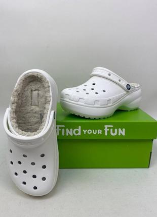 Утеплені крокси crocs classic platform lined на платформі р. 36-406 фото