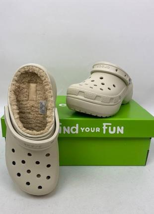 Утепленные кроксы crocs classic platform lined на платформе р. 36-404 фото