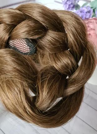 Хвост коса шиньон 100% натуральный словянский волос9 фото