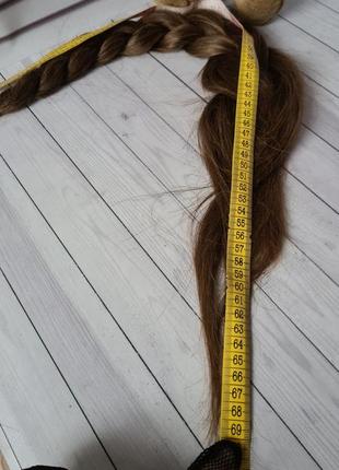 Хвост коса шиньон 100% натуральный словянский волос7 фото