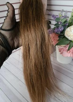 Хвост коса шиньон 100% натуральный словянский волос4 фото